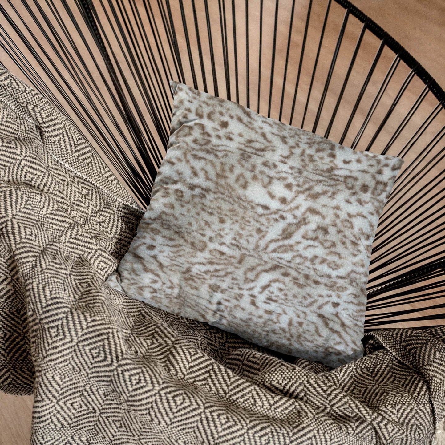 Plutus Light Brown Luxe Lash Animal Faux Fur Luxury Throw Pillow - Plutus Brands