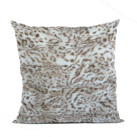 Plutus Light Brown Luxe Lash Animal Faux Fur Luxury Throw Pillow - Plutus Brands