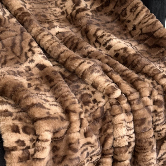 Plutus Brown Luxe Lash Faux Fur Luxury Throw Blanket - Plutus Brands