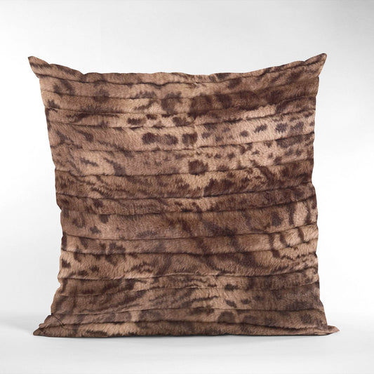 Plutus Brown Luxe Lash Animal Faux Fur Luxury Throw Pillow - Plutus Brands