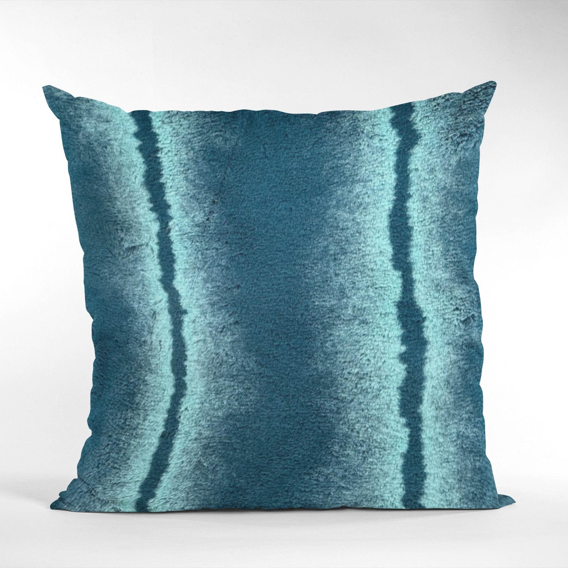 Plutus Teal Fluffy Fields Animal Faux Fur Luxury Throw Pillow - Plutus Brands