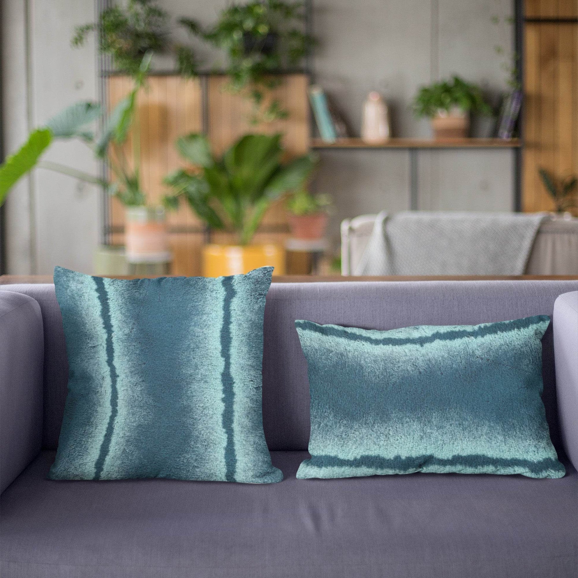 Plutus Teal Fluffy Fields Animal Faux Fur Luxury Throw Pillow - Plutus Brands