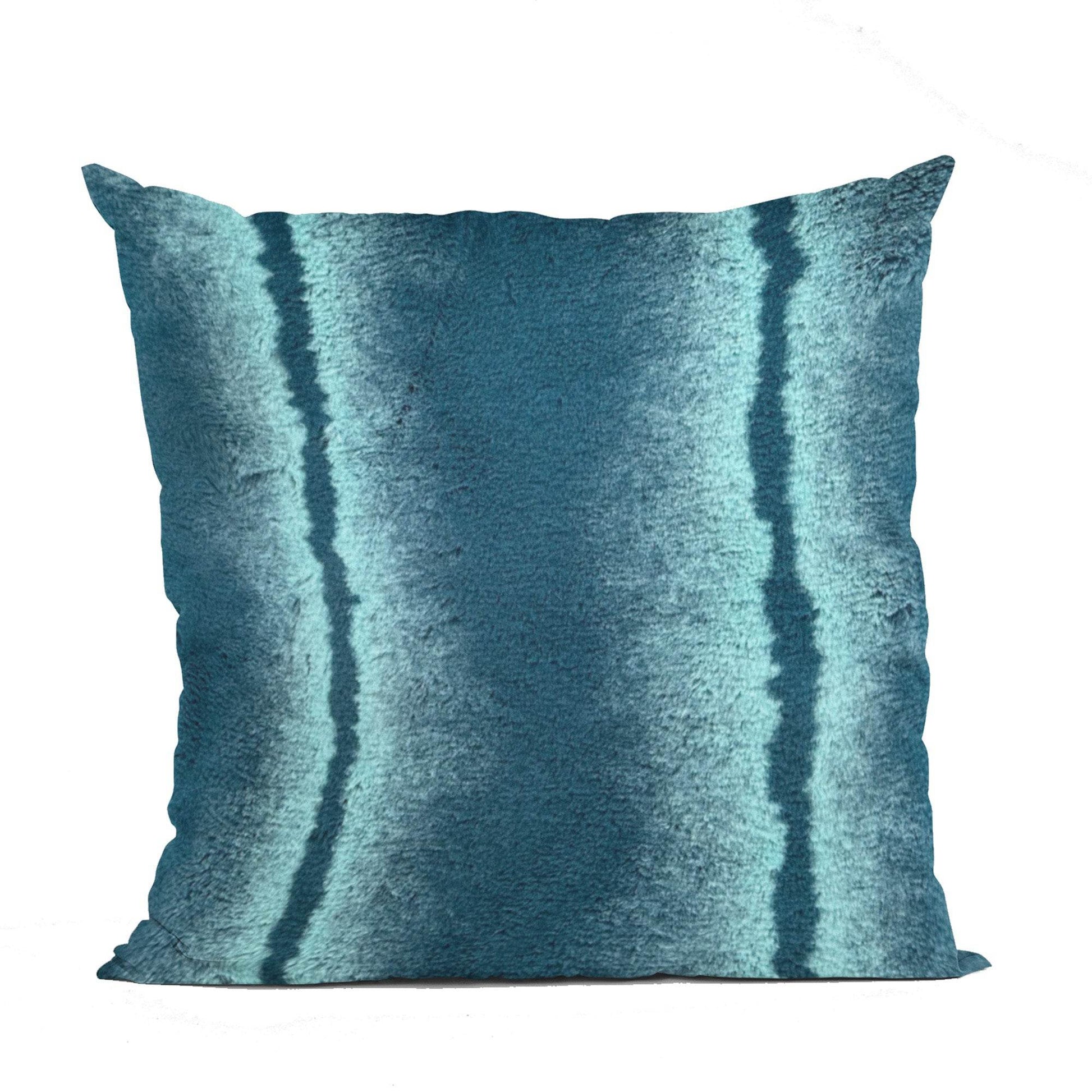 Plutus Teal Fluffy Fields Animal Faux Fur Luxury Throw Pillow - Plutus Brands