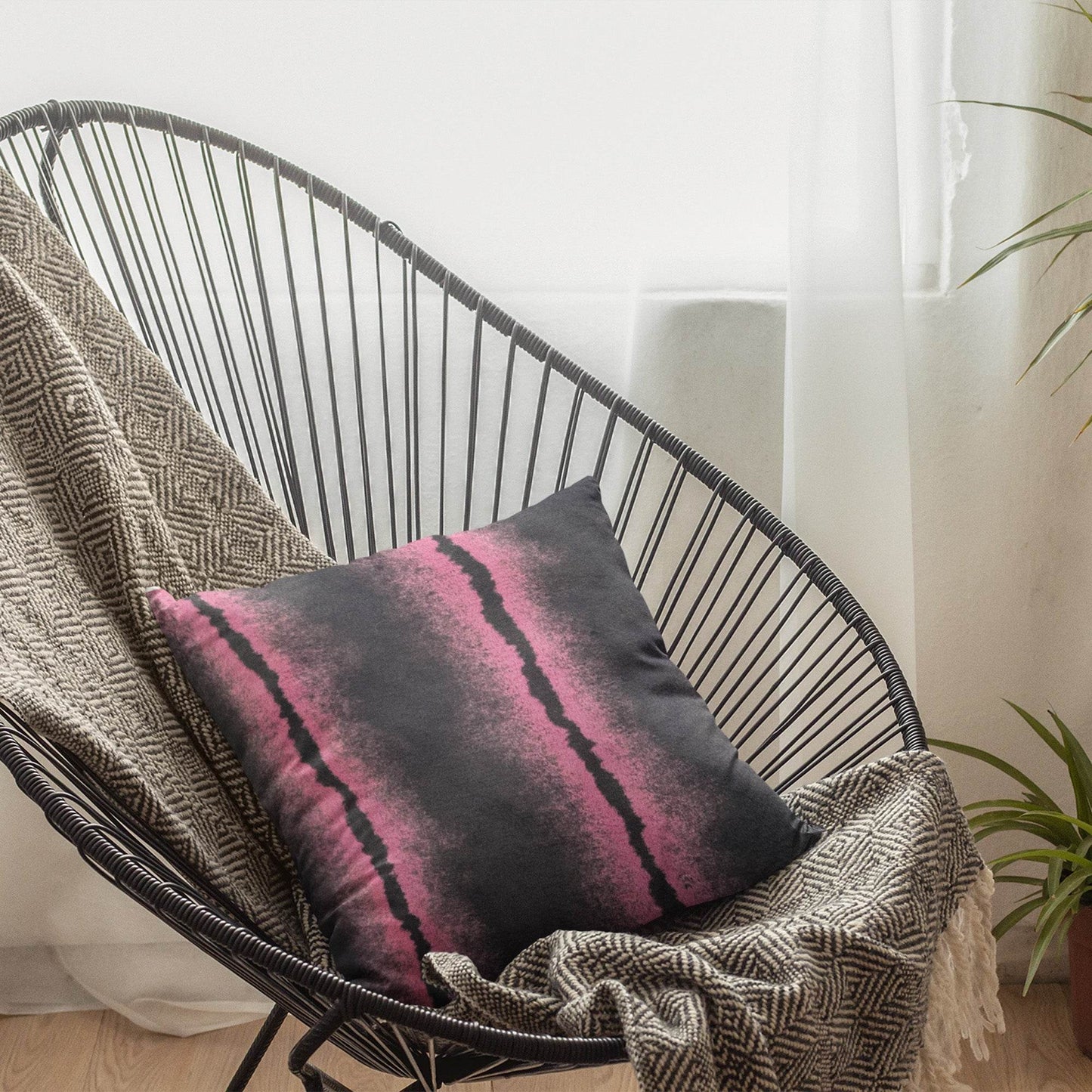Plutus Fuchsia Black Fluffy Fields Animal Faux Fur Luxury Throw Pillow - Plutus Brands