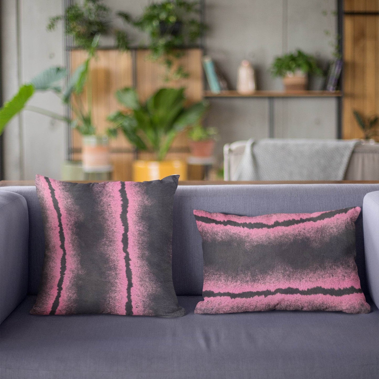 Plutus Fuchsia Black Fluffy Fields Animal Faux Fur Luxury Throw Pillow - Plutus Brands