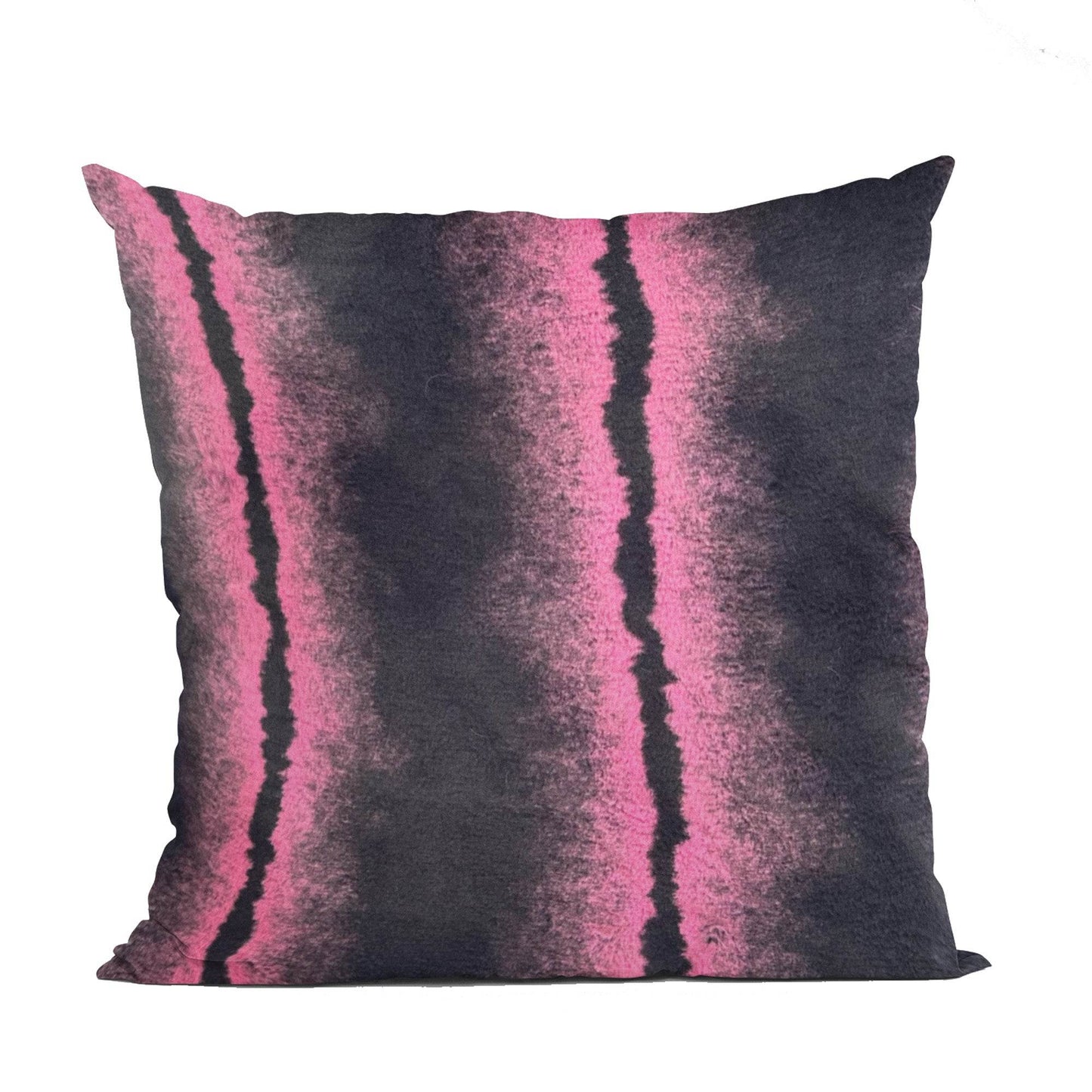 Plutus Fuchsia Black Fluffy Fields Animal Faux Fur Luxury Throw Pillow - Plutus Brands
