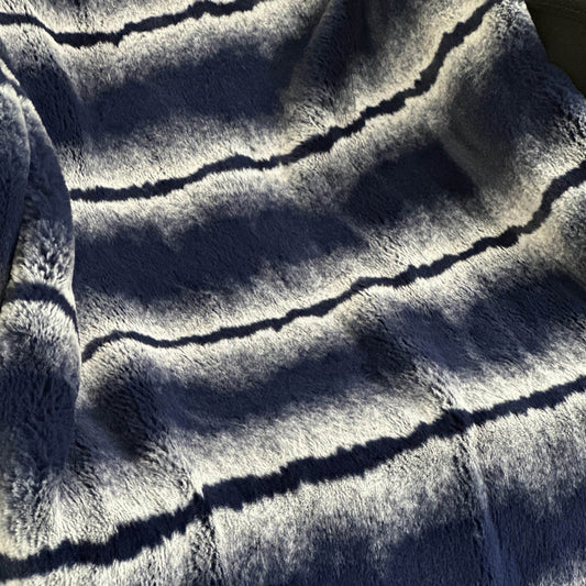 Plutus Navy Fluffy Fields Faux Fur Luxury Throw Blanket - Plutus Brands