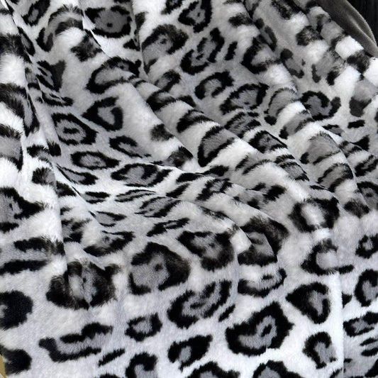 Plutus Gray Silver Jaguar Faux Fur Luxury Throw Blanket - Plutus Brands