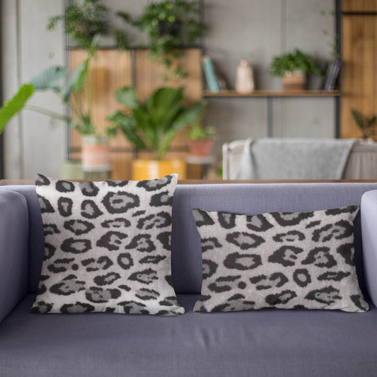 Plutus Gray Silver Jaguar Animal Faux Fur Luxury Throw Pillow - Plutus Brands