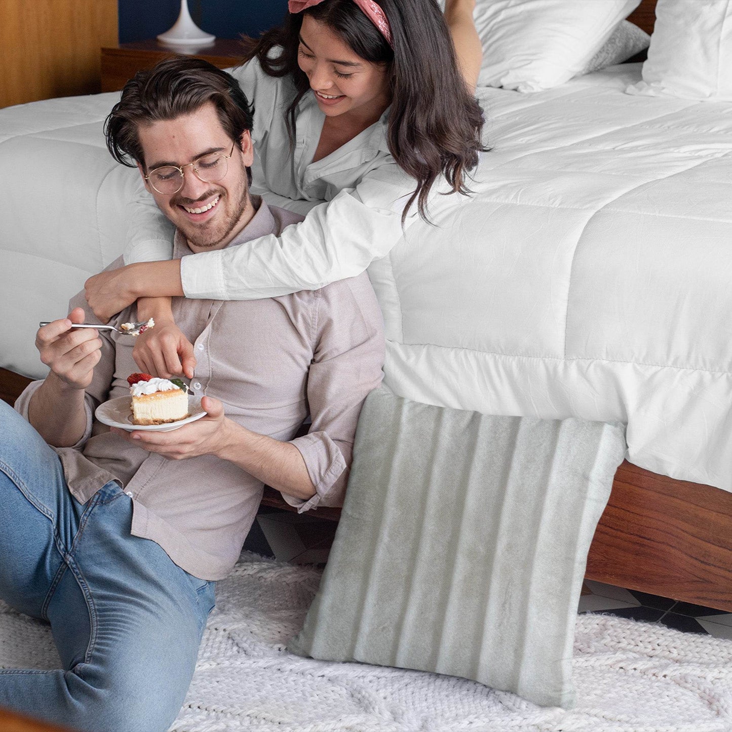 Plutus Off White Soft Snow Animal Faux Fur Luxury Throw Pillow - Plutus Brands