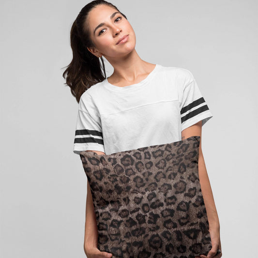 Plutus Brown Leopard Animal Faux Fur Luxury Throw Pillow - Plutus Brands