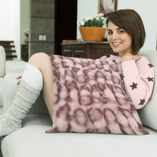 Plutus Pink Leopard Animal Faux Fur Luxury Throw Pillow - Plutus Brands