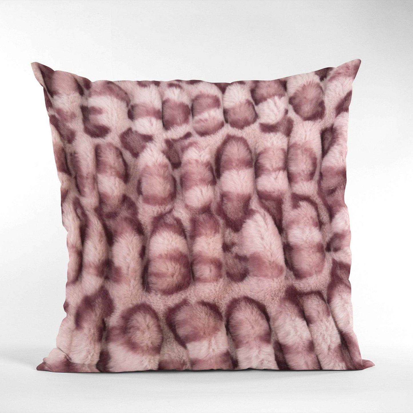 Plutus Pink Leopard Animal Faux Fur Luxury Throw Pillow - Plutus Brands