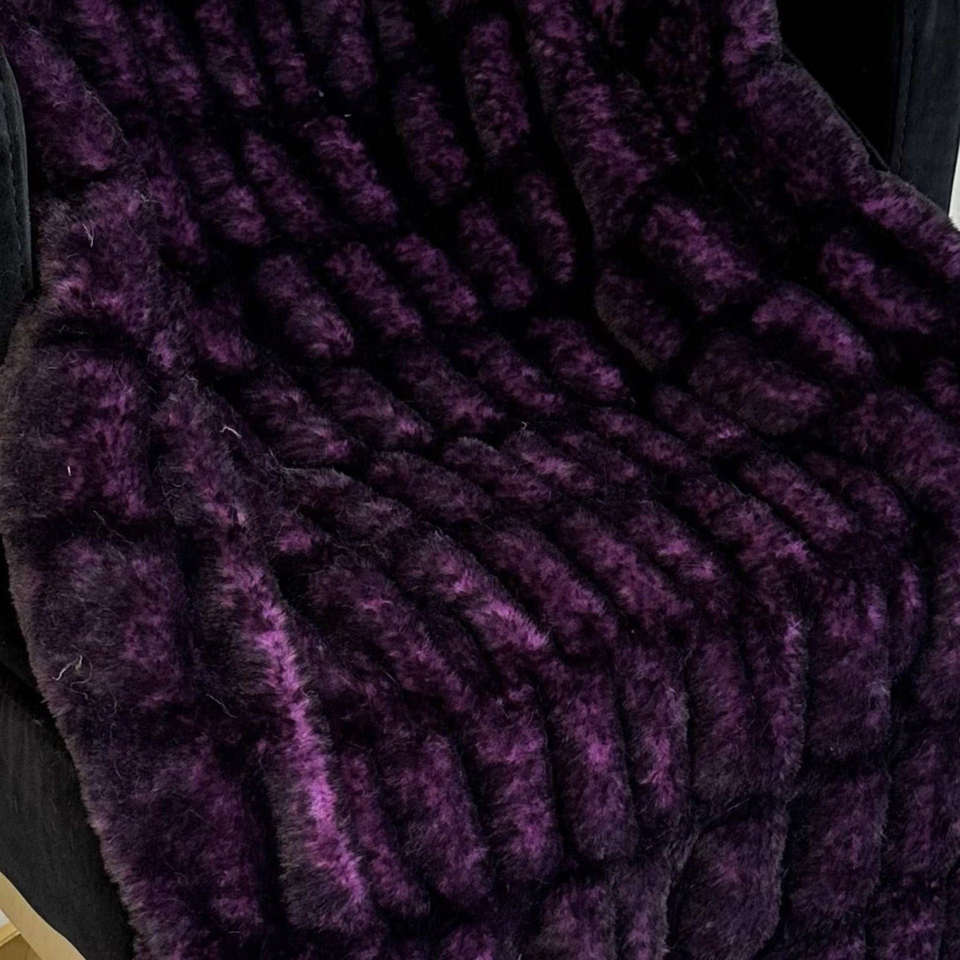 Plutus Purple Plush Pelt Faux Fur Luxury Throw Blanket - Plutus Brands