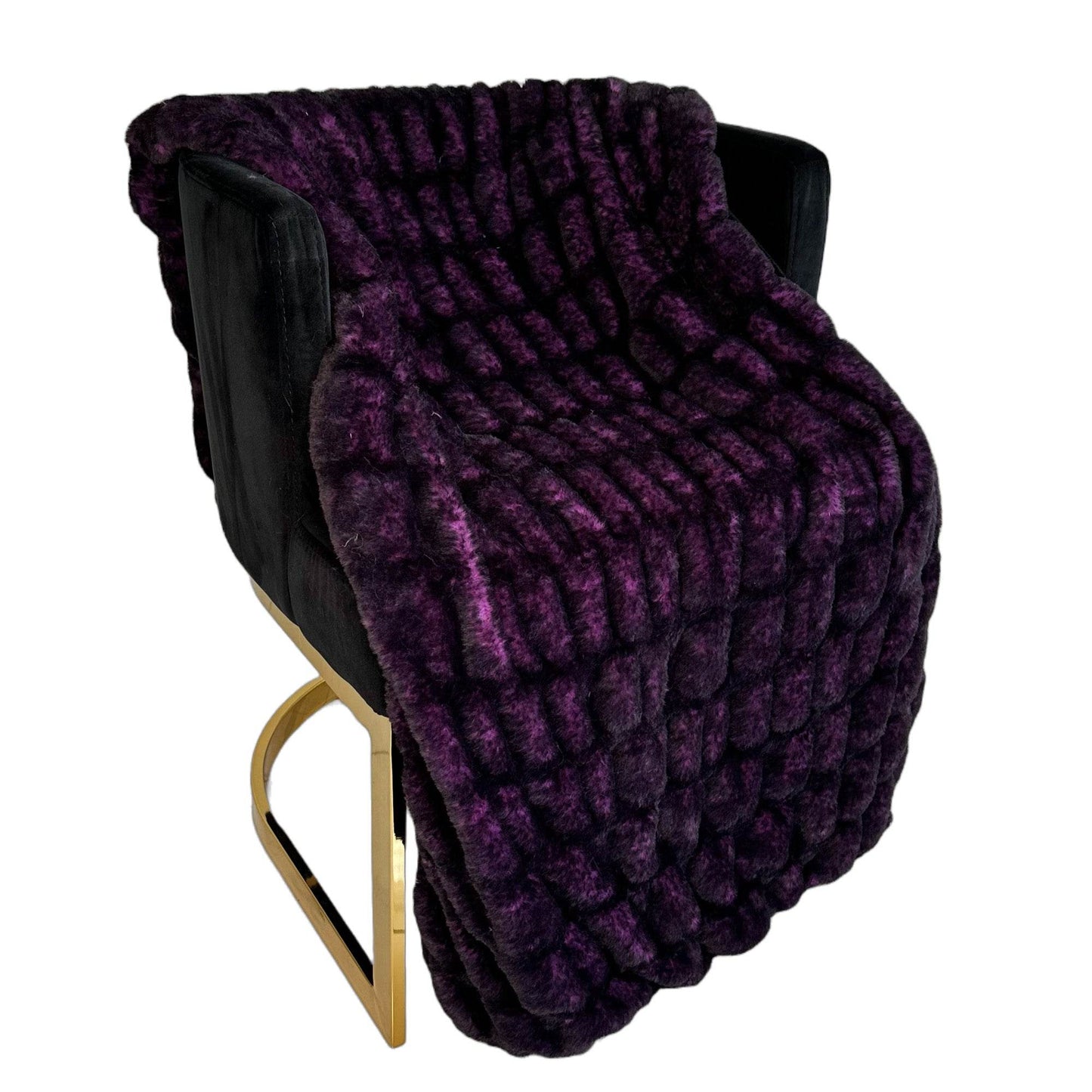 Plutus Purple Plush Pelt Faux Fur Luxury Throw Blanket - Plutus Brands