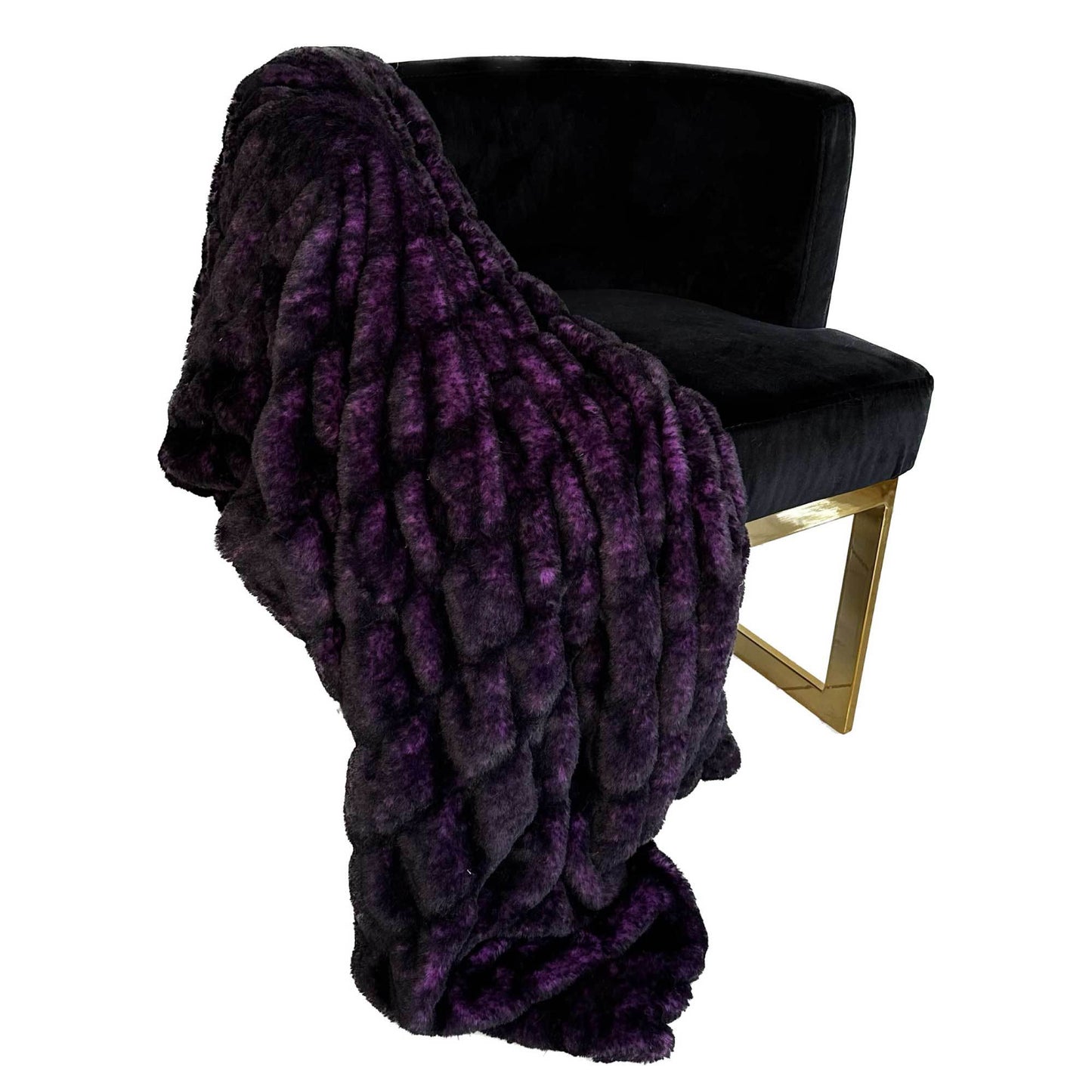 Plutus Purple Plush Pelt Faux Fur Luxury Throw Blanket - Plutus Brands