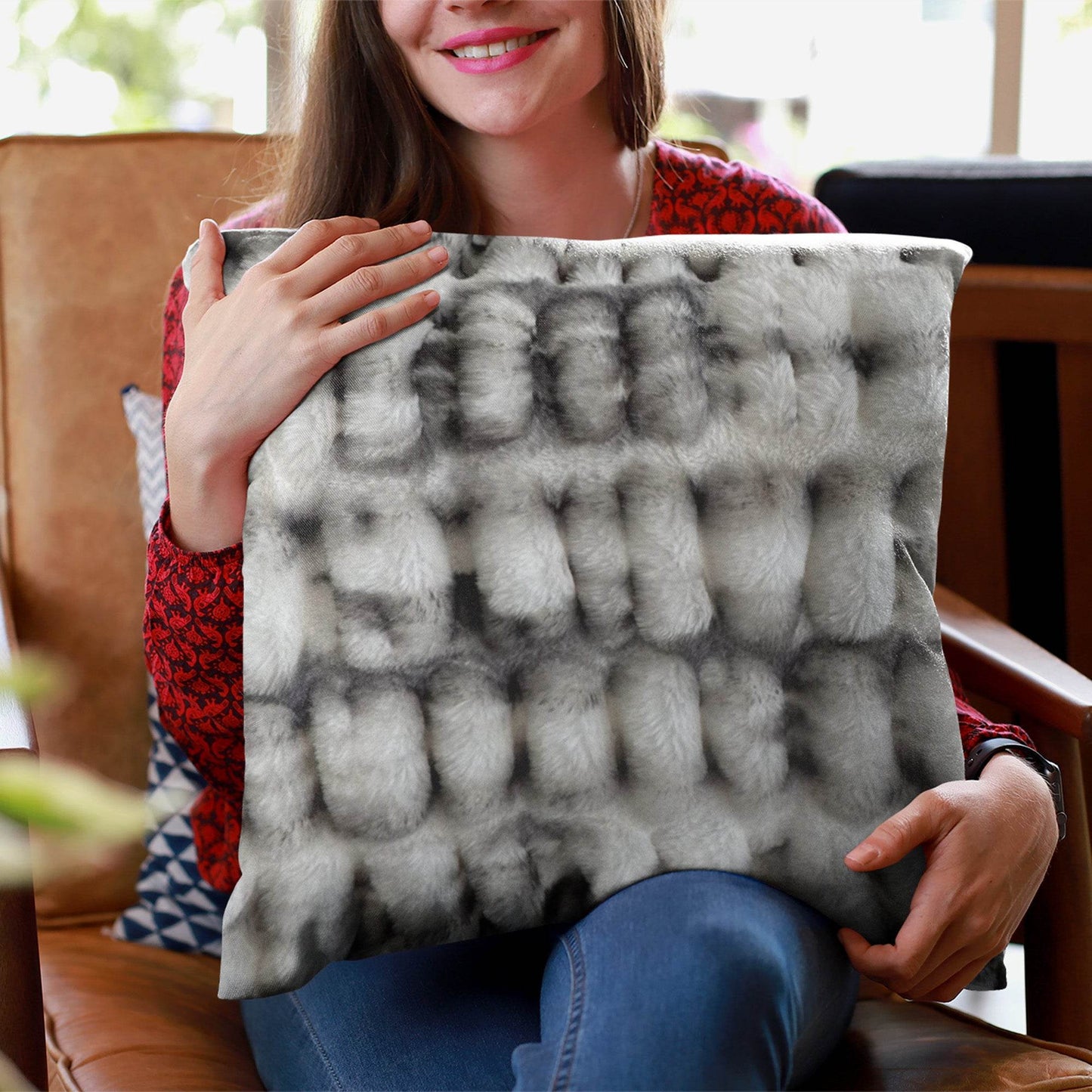 Plutus Off White Sherpa Animal Faux Fur Luxury Throw Pillow - Plutus Brands