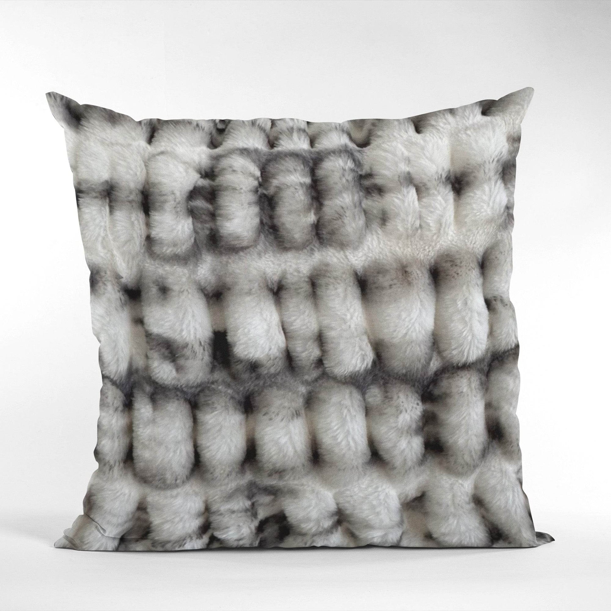 Plutus Off White Sherpa Animal Faux Fur Luxury Throw Pillow - Plutus Brands