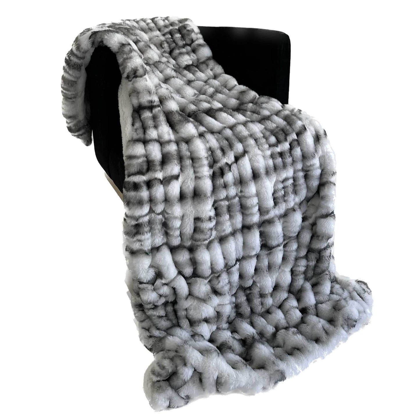 Plutus Off White Sherpa Faux Fur Luxury Throw Blanket - Plutus Brands