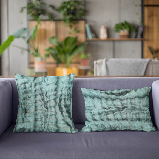 Plutus Teal Sherpa Animal Faux Fur Luxury Throw Pillow - Plutus Brands