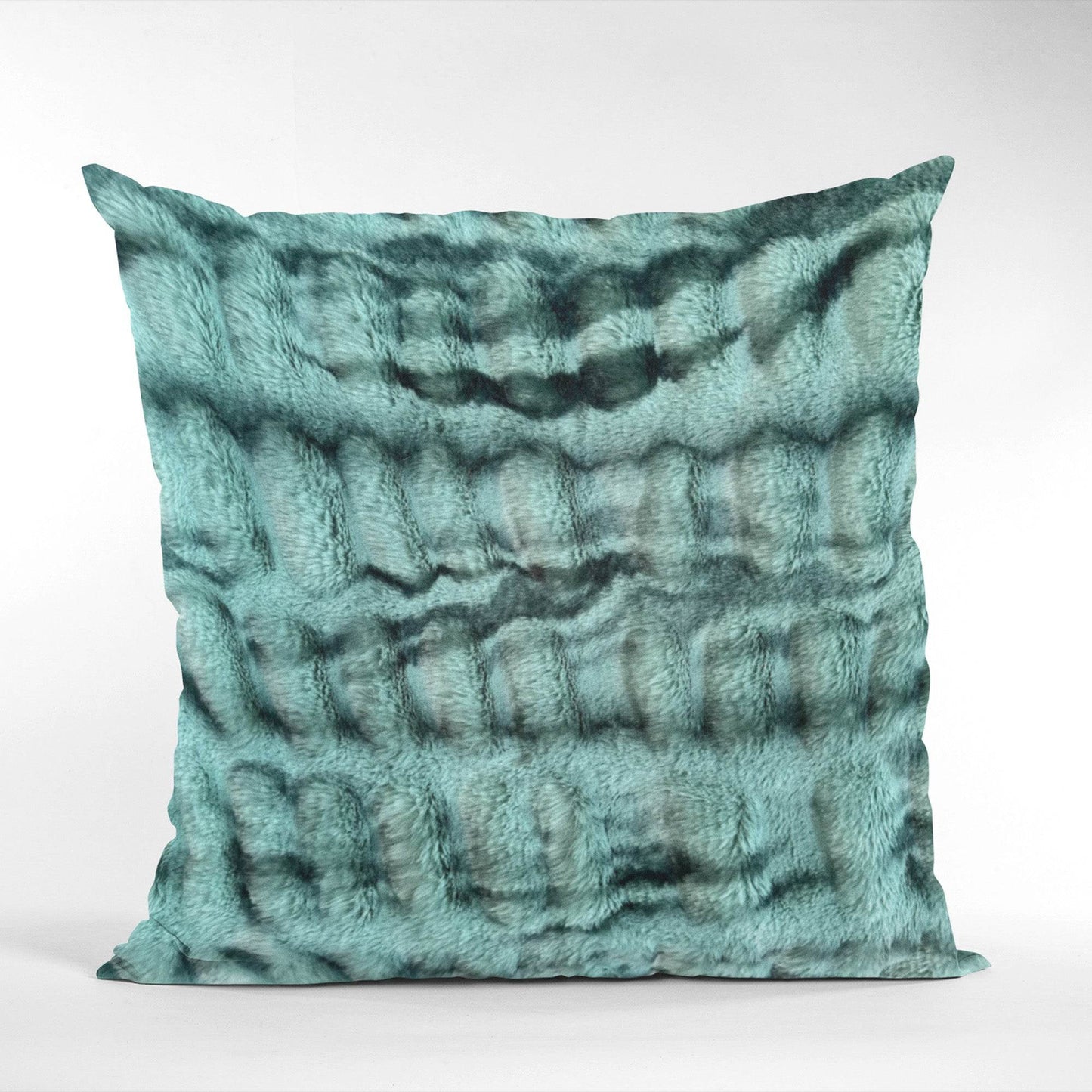 Plutus Teal Sherpa Animal Faux Fur Luxury Throw Pillow - Plutus Brands