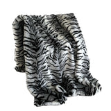 Plutus Black and White Zebra Faux Fur Luxury Throw Blanket