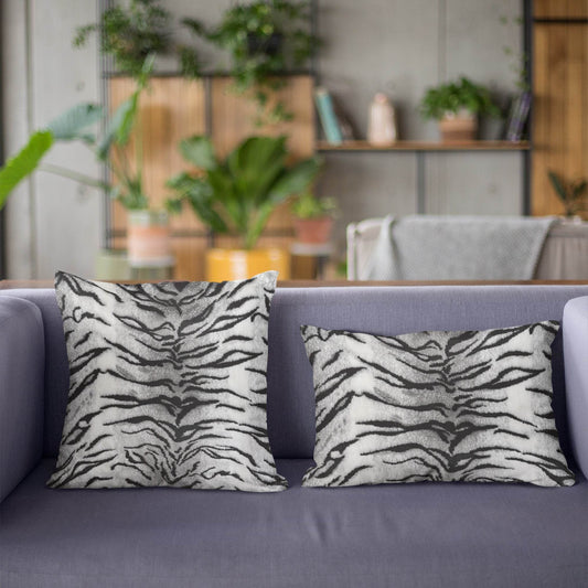 Plutus Black and White Zebra Animal Faux Fur Luxury Throw Pillow - Plutus Brands