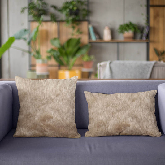 Plutus Brown Gold Rabbit Faux Fur Pillow & Blanket Set - Plutus Brands