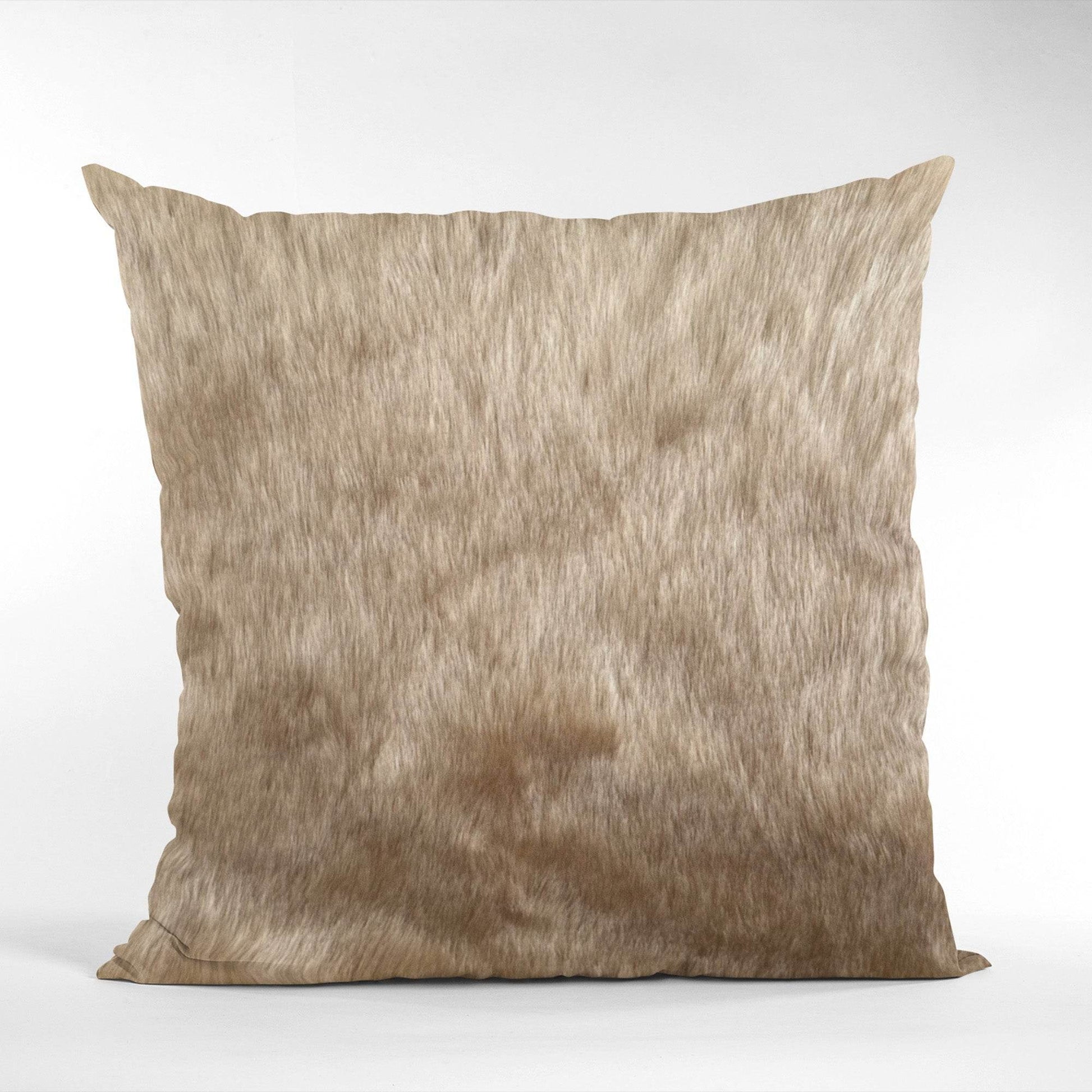 Plutus Brown Gold Rabbit Faux Fur Pillow & Blanket Set - Plutus Brands
