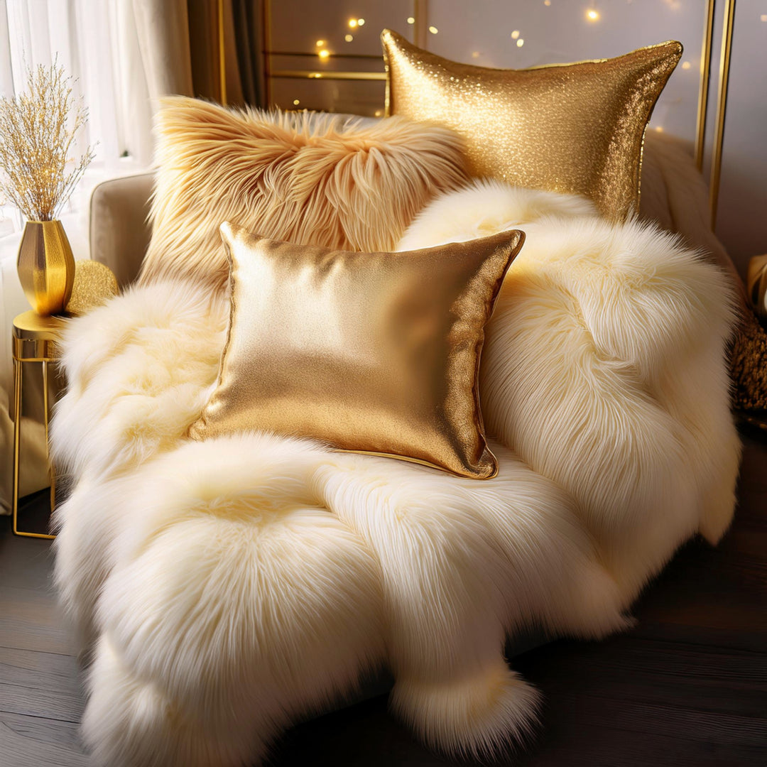 Faux Fur Pillow & Blanket Sets