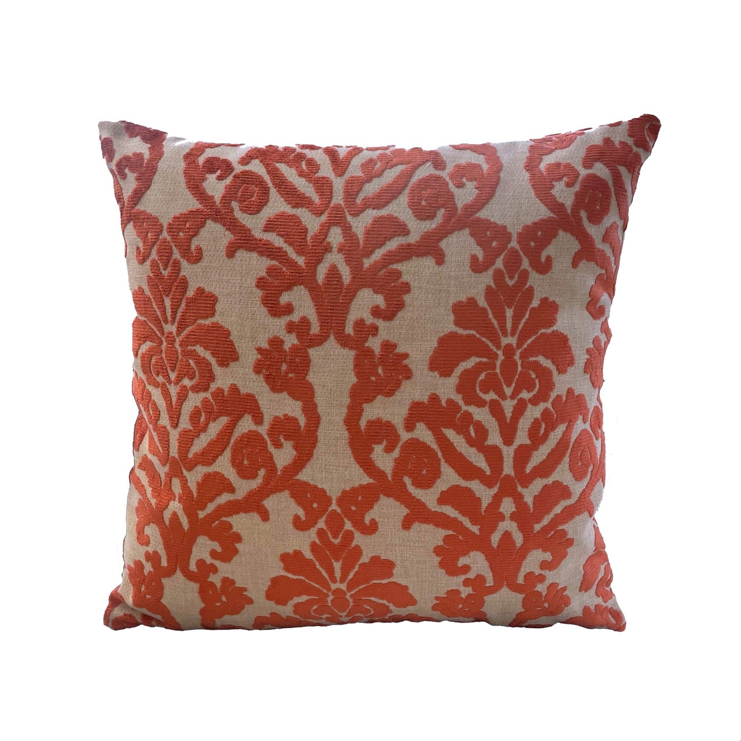 Fire Ridge Orange Floral Luxury Throw Pillow