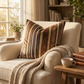 Macedonia Gold Brown and Ivory Handmade Luxury Pillow
