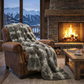 Alaskan Hawk Faux Fur Handmade Luxury Throw
