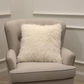 Plutus Off White Mongolian Fur Off White Animal Faux Fur Luxury Throw Pillow