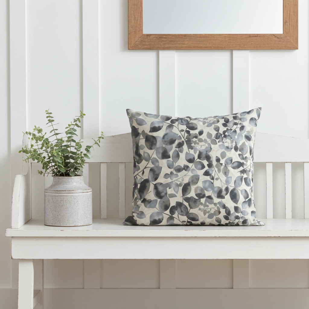 Plutus Black White Midnight Bloom Floral Luxury Throw Pillow