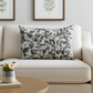 Plutus Black White Midnight Bloom Floral Luxury Throw Pillow