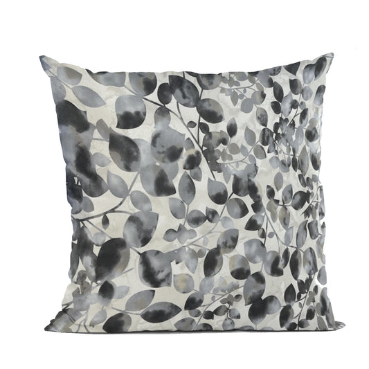 Plutus Black White Midnight Bloom Floral Luxury Throw Pillow