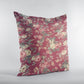 Plutus Red Beige Crimson Charm Floral Luxury Throw Pillow