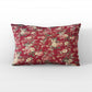 Plutus Red Beige Crimson Charm Floral Luxury Throw Pillow