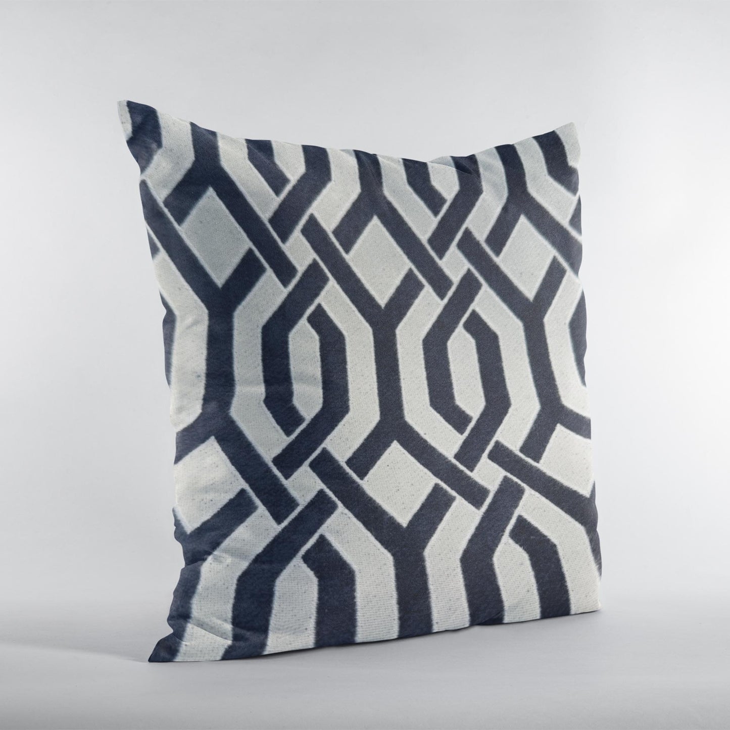 Plutus Navy Beige Opulent Trellis Imperial Trellis Luxury Throw Pillow