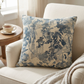 Plutus Blue Beige Gray Serene Blooms Floral Luxury Throw Pillow