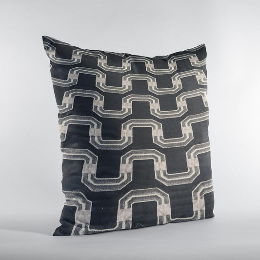 Plutus Black Beige Timeless Twist Chevron Luxury Throw Pillow