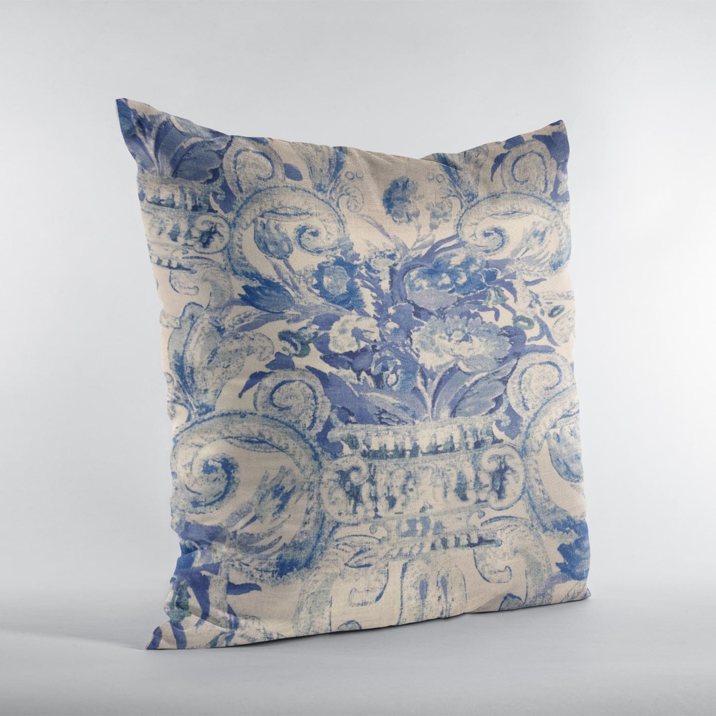 Plutus Blue Beige Ocean Breeze iKat Luxury Throw Pillow