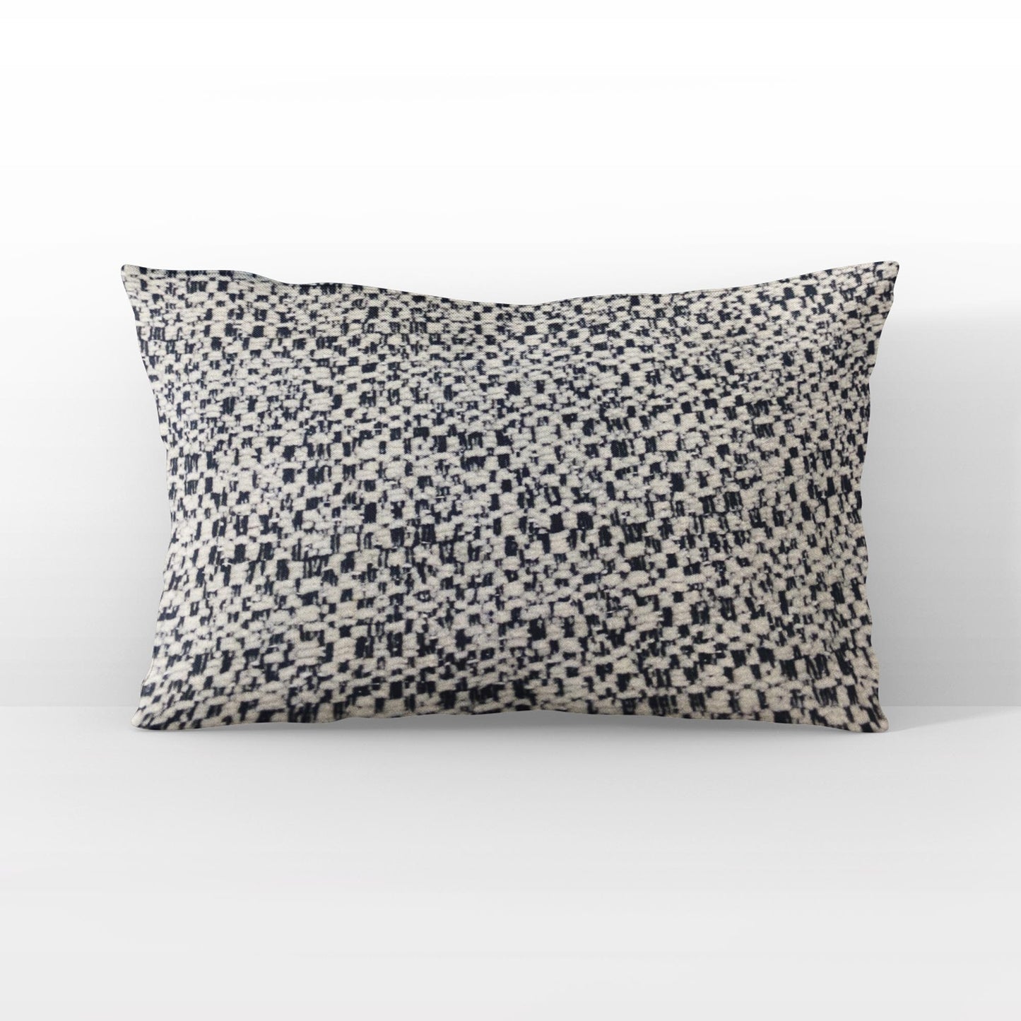 Plutus Blue Beige Classic Check Houndstooth Luxury Throw Pillow