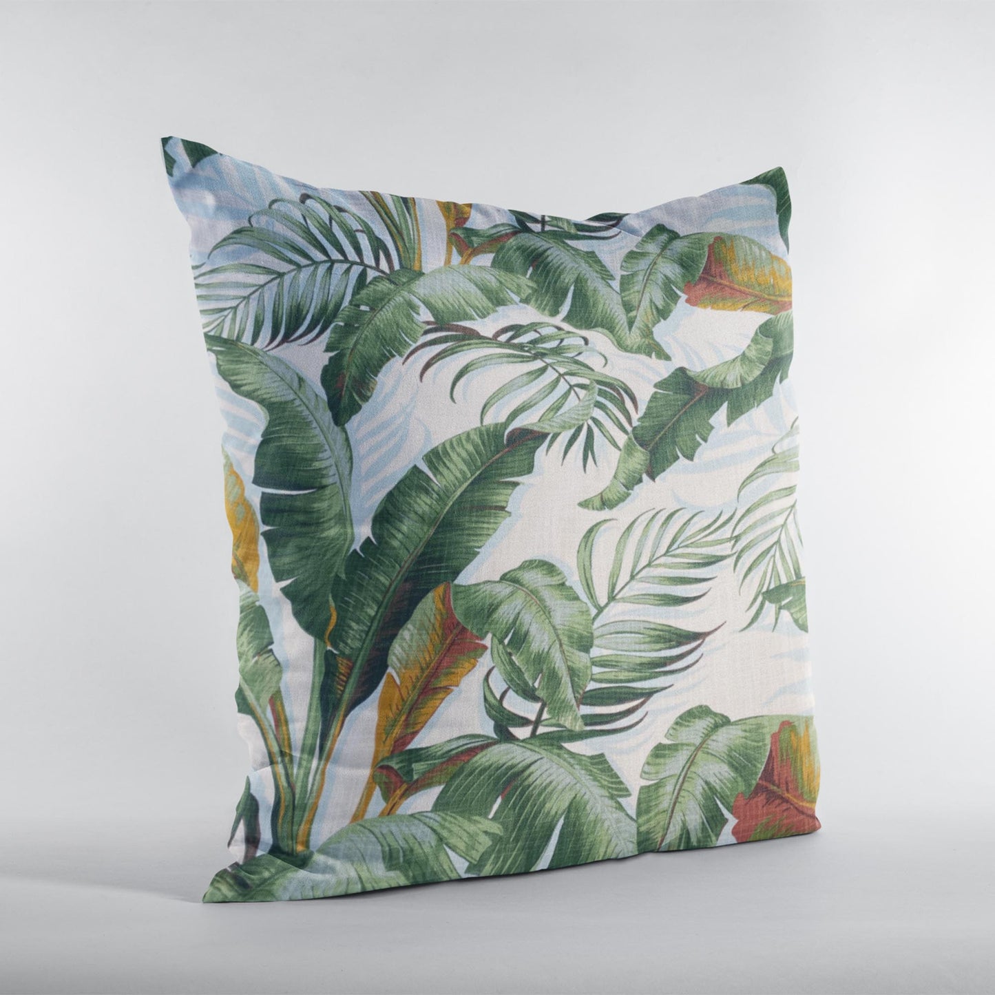 Plutus Green White Leafy Luxe Floral Luxury Throw Pillow