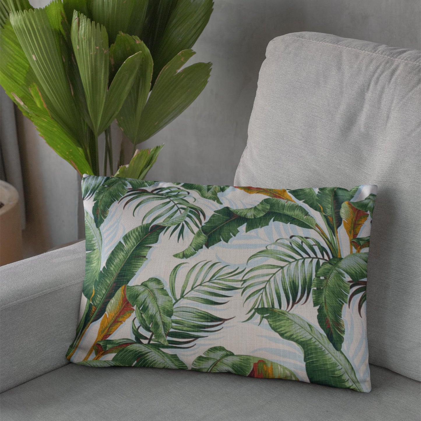 Plutus Green White Leafy Luxe Floral Luxury Throw Pillow