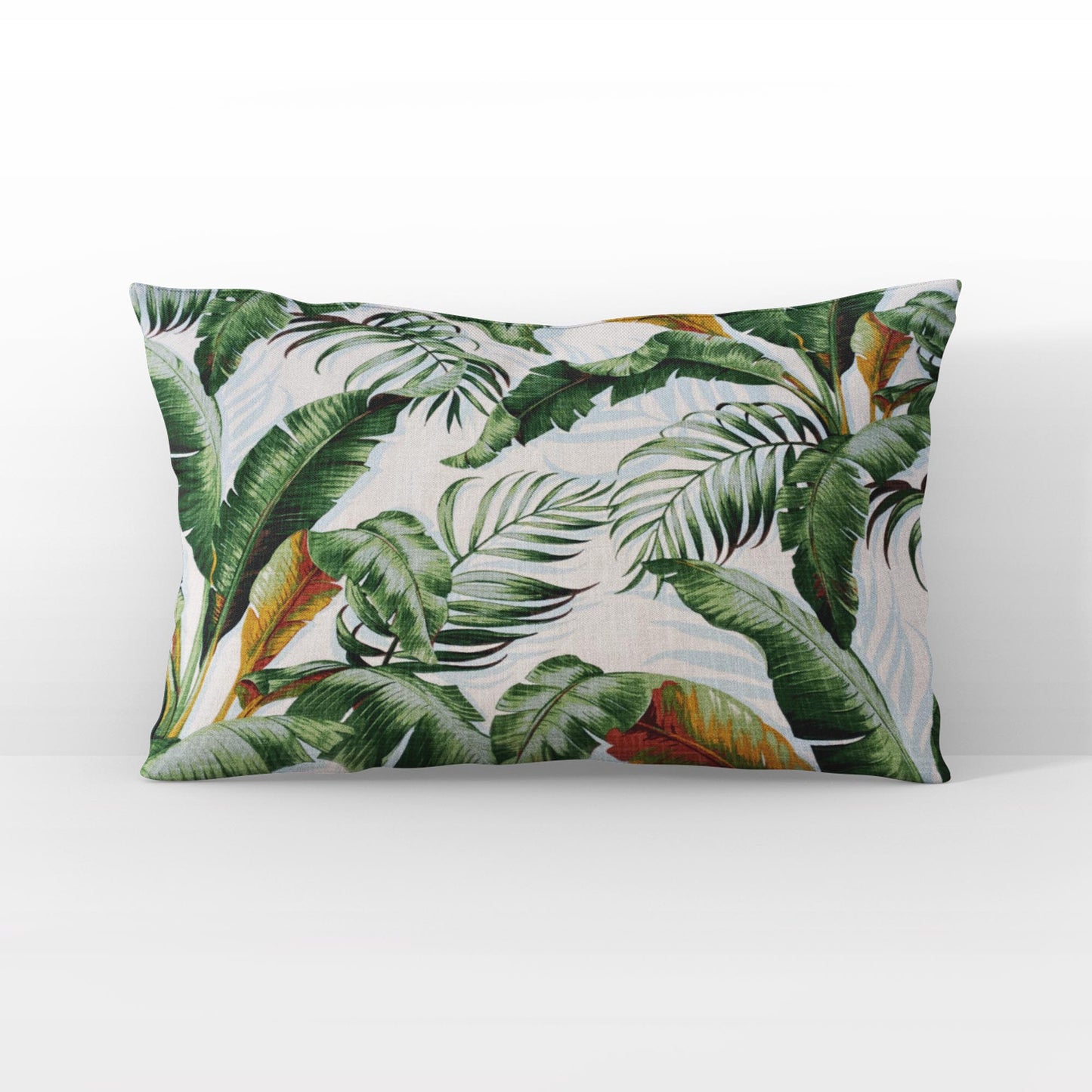 Plutus Green White Leafy Luxe Floral Luxury Throw Pillow