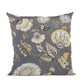 Plutus Gray Yellow Sunlit Garden Floral Luxury Throw Pillow