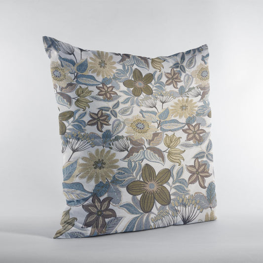 Plutus Gray Yellow Brown Harvest Bloom Floral Luxury Throw Pillow