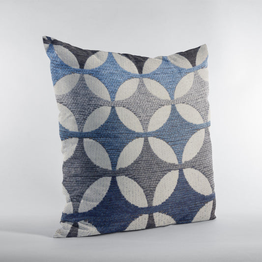 Plutus Gray Blue Biege Coastal Prism Diamonds Luxury Throw Pillow